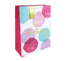 Pink W Colour Happy Birthday XL Gift Bag