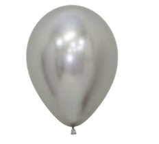 Sempertex 12" Reflex Silver Latex Balloons 50 Pack