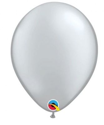 11" Qualatex Silver Round 100 Pack Latex Balloons