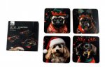 Xmas Dog Coasters 4pc