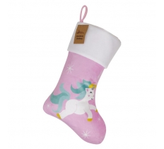 Deluxe Plush Pink Unicorn Christmas Stocking 40cm X 25cm