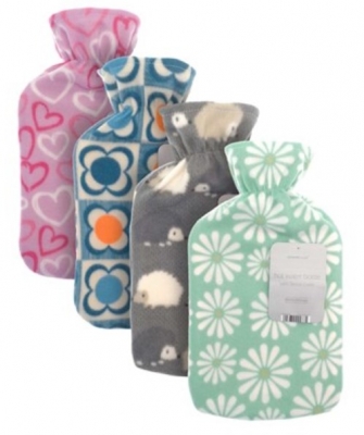 Hot Water Bottles with Printed Fleece Cover