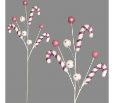 65CM CANDY CANE BALL PICK PINK