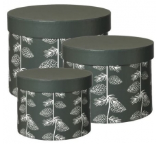 Noble Cone Lined Hat Box Set of 3