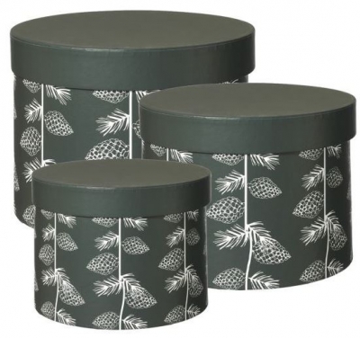 Noble Cone Lined Hat Box Set of 3