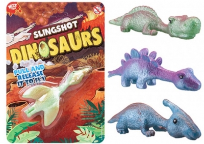 Slingshot Dino Stretchy Fling Toy ( Assorted Designs )