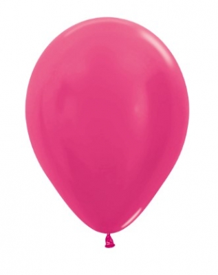 Sempertex 5" Metallic Fuchsia Latex Balloons 50 Pack