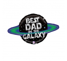 Fathers Day Betallic 31 Inch Best Dad in the Galaxy Holographic