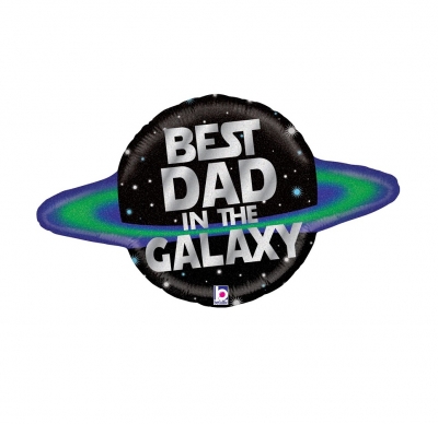 Fathers Day Betallic 31 Inch Best Dad in the Galaxy Holographic