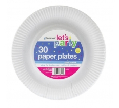 White Paper Plates 30 Pack 23cm
