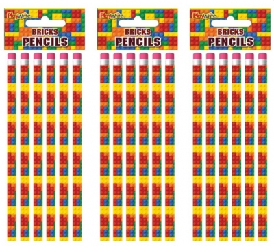 Bricks Pencil Set 6 Pack 17cm