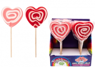 80g Love Heart Lolly In Display Box x 12 Pack ( 0.75p Each )