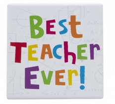 Best Teacher Novelty Coaster 10cm X 10cm