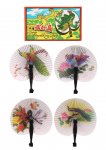 Folding Paper Fan with Plastic Handle 14cm x 12 ( 20p Each )
