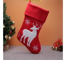 Deluxe Plush Red Modern Fluffy Reindeer Stocking 40cm X 25cm