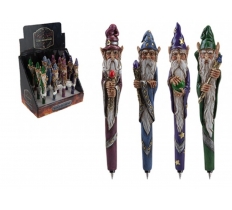Sculptured Wizard Pen 16cm 4 Assorted