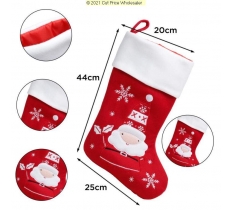 Deluxe Plush Red Modern Santa Stocking 40cm X 25cm