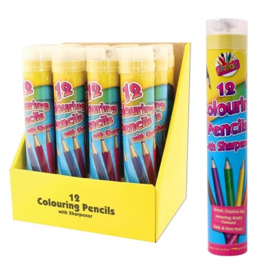Tallon 12 Full Size Colouring Pencils & Sharpener