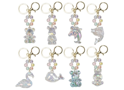 Crystal Wild Animal Keychain 8 Assorted