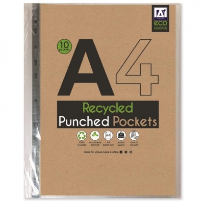 Eco A4 Punch Pockets 10 Pack