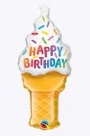 Birthday 14" Ice Cream Cone Foil Balloon