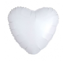 Amscan Metallic White Heart Standard Foil Balloons