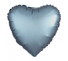 Amscan Silk Lustre Steel Blue Heart Standard Foil Balloons