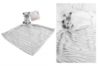 Hugs & Kisses Baby Comforter 30X30cm Zebra Design