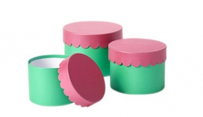 Scalloped Hat Box Viva Set of 3