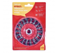 Amtech 4" ( 100mm ) Twist Knot Wire Wheel