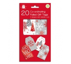 Christmas Co-ord Red & White Tags 20Pk