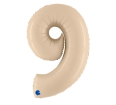 Cream 40" Number 9 Satin Foil Balloon ( 1 )