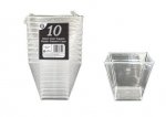 10Pc 60ml ( 2oz ) Square Plastic Dessert Cups