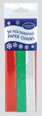 COUNTY PAPER CHAINS HOLOGRAPHIC ( 20 X 200MM ) 30 PACK