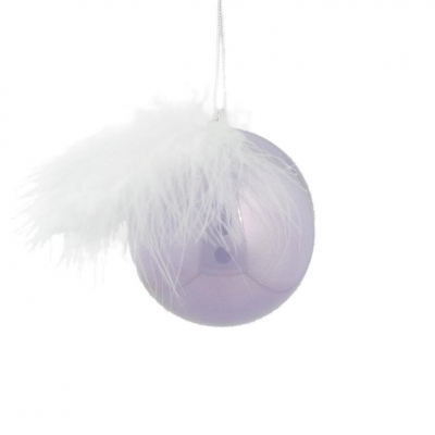 Lilac 8cm Feather Bauble