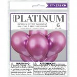 11" Pink Platinum Latex Balloons Pack Of 6