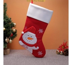 Deluxe Plush Red Snowman With 3D Hat Stocking 40cm X 25cm