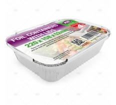 Foil Containers with Lids 220x158x52mm 4pc/24