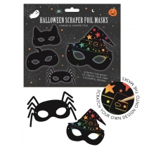 Halloween Scratch Art Masks 4 Pack