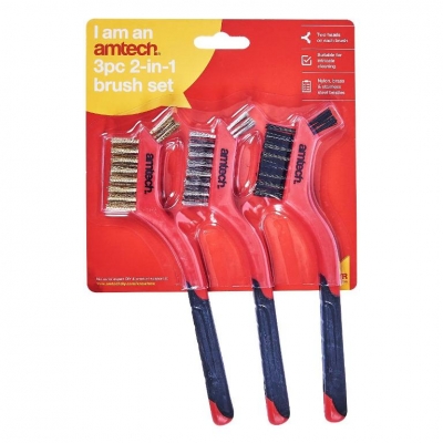 Amtech 3 Pack 2 In 1 Brush Set