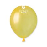 Gemar 5" Pack 50 Latex Balloons Metallic Baby Yellow #056