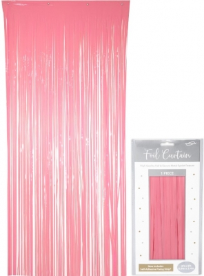 Oaktree Foil Door Curtain 0.90m x 2.40m Pastel Pink