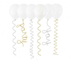 Silver & Gold Pipe Cleaner Balloon Tails 6 Pack