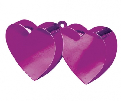 Magenta Double Heart Balloon Weights 170g / 6oz