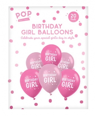 Birthday Girl Balloons 20pk