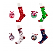 Ladies Christmas Socks In Bauble