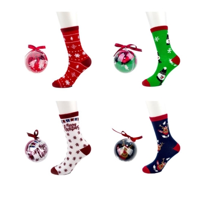 Ladies Christmas Socks In Bauble