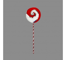 12CMX38CM LOLLIPOP DECORATION RED & WHITE