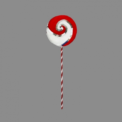 12CMX38CM LOLLIPOP DECORATION RED & WHITE