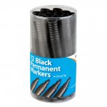 Tiger Chisel Tip 4mm Permanent Black Markers X 12